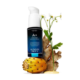 Sunday Riley A+ serum texture on skin highlighting absorption benefit