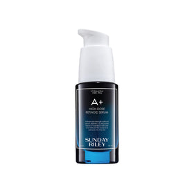 Sunday Riley front packaging showing bottle and label for clear identification and benefit