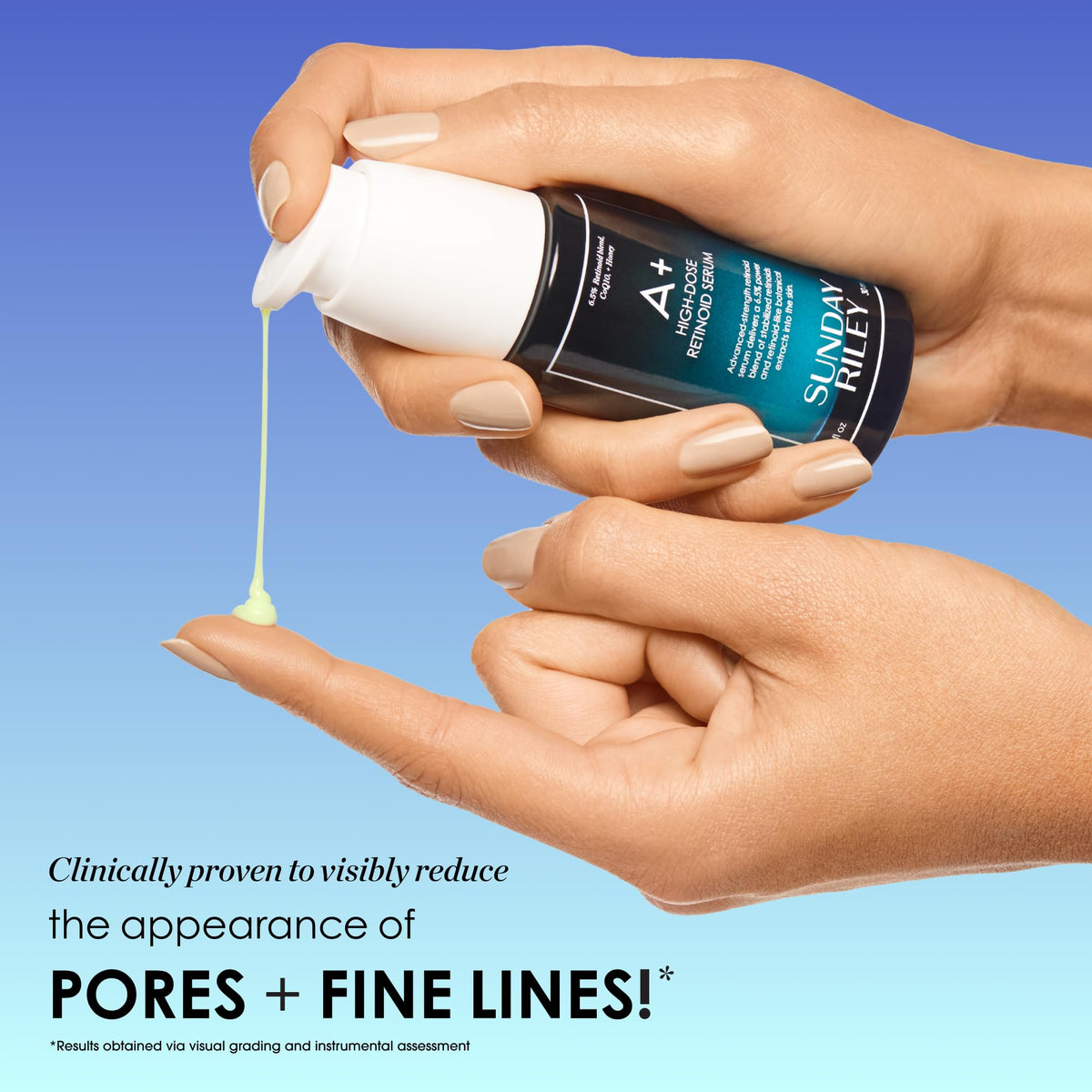 Sunday Riley A+ with C.E.O. Glow oil illustrating complementary routine and radiant finish