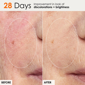 Sunday Riley serum droplet on skin, demonstrates quick absorption and immediate finish