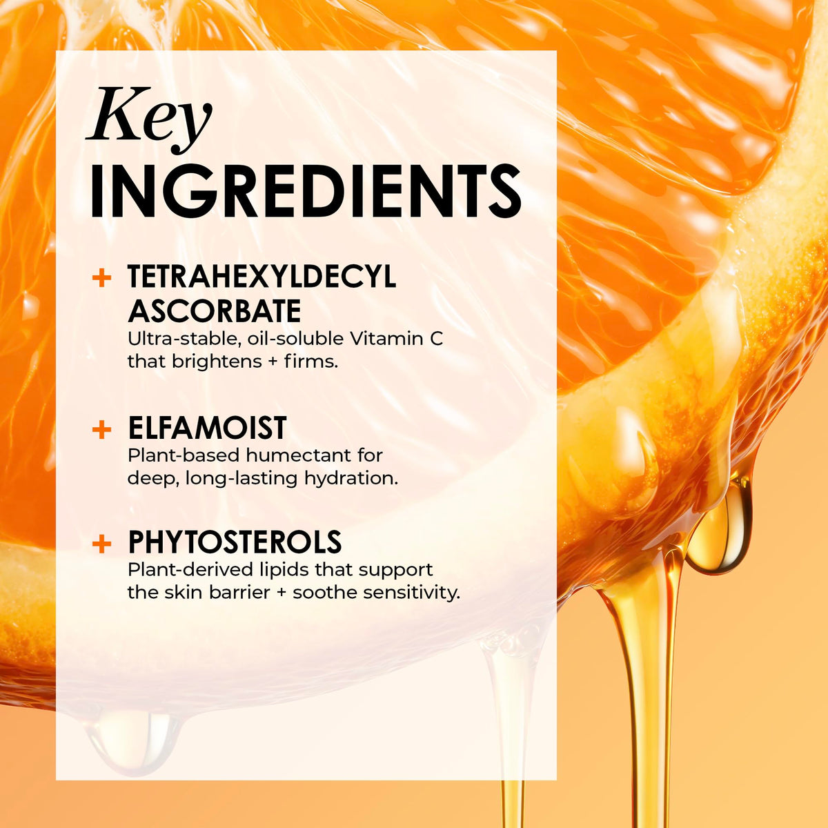 Sunday Riley label close-up of ingredients, reveals THD ascorbate concentration and benefits