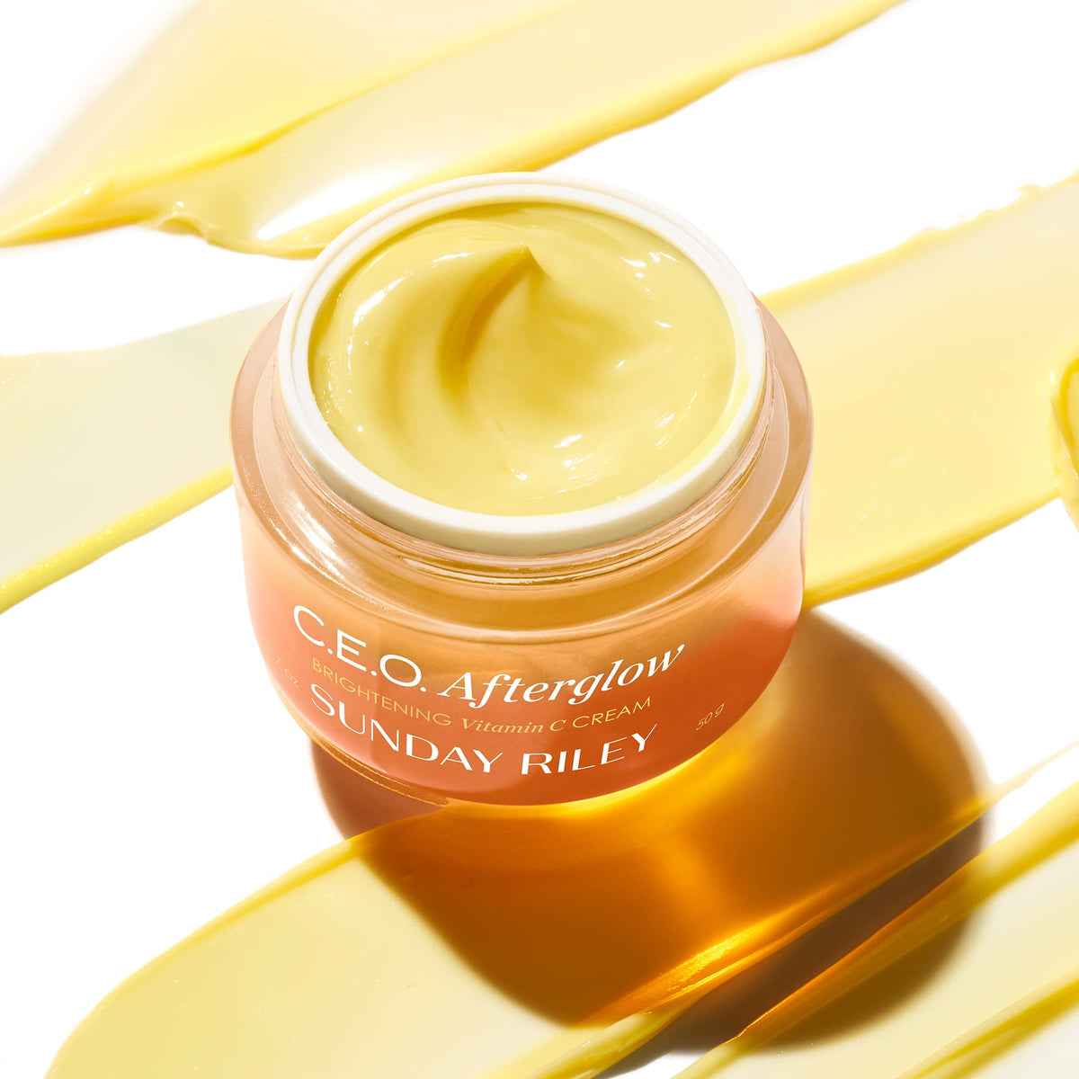Sunday Riley open jar close-up showing gel-cream texture for quick absorption