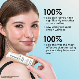 Sunday Riley Good Genes application on face demonstrating instant glow