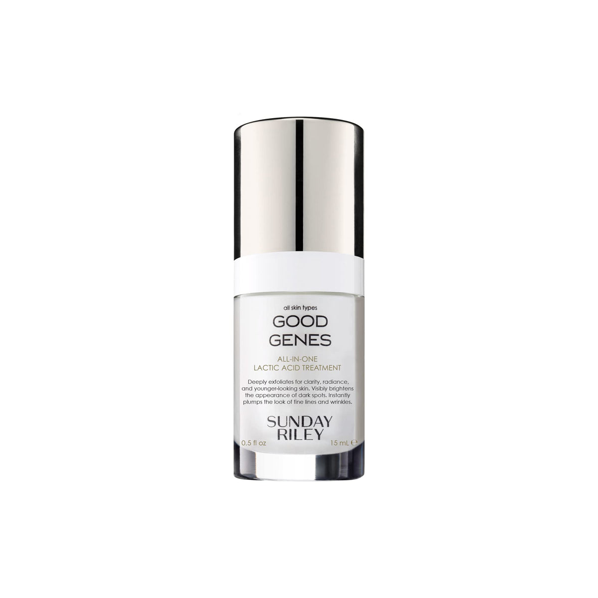 Sunday Riley Good Genes front packaging showing product and benefits