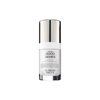 Sunday Riley Good Genes front packaging showing product and benefits