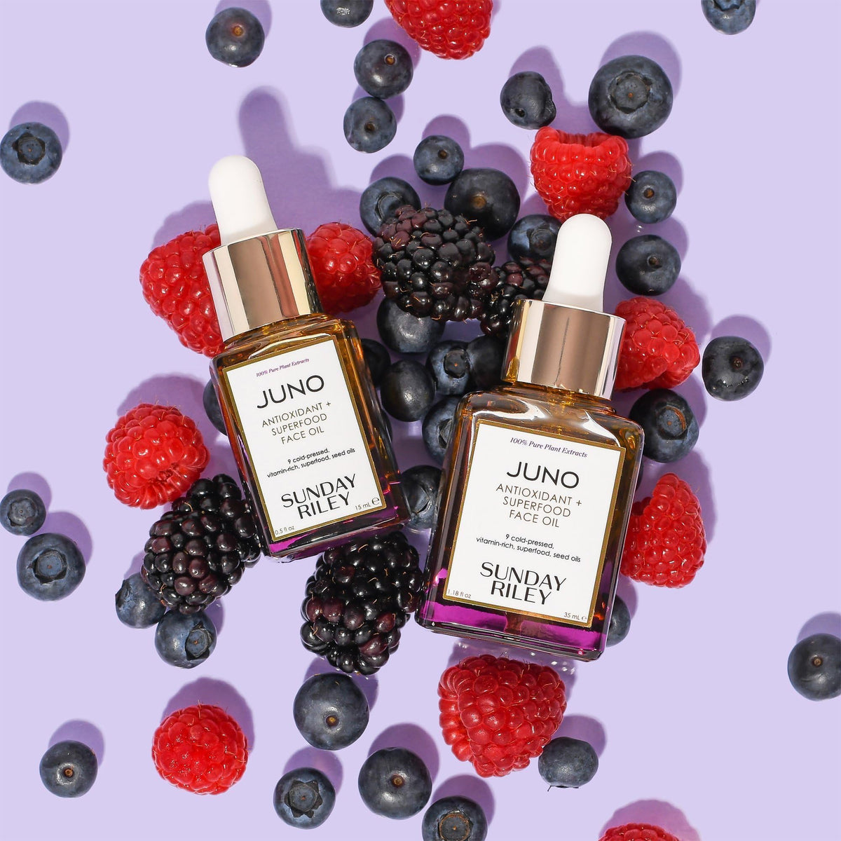 Sunday Riley Juno oil on skin demonstrating dewy finish and instant softening benefit