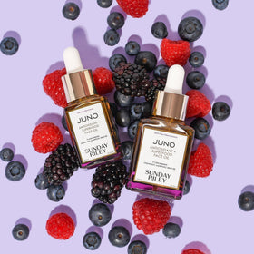 Sunday Riley Juno oil on skin demonstrating dewy finish and instant softening benefit