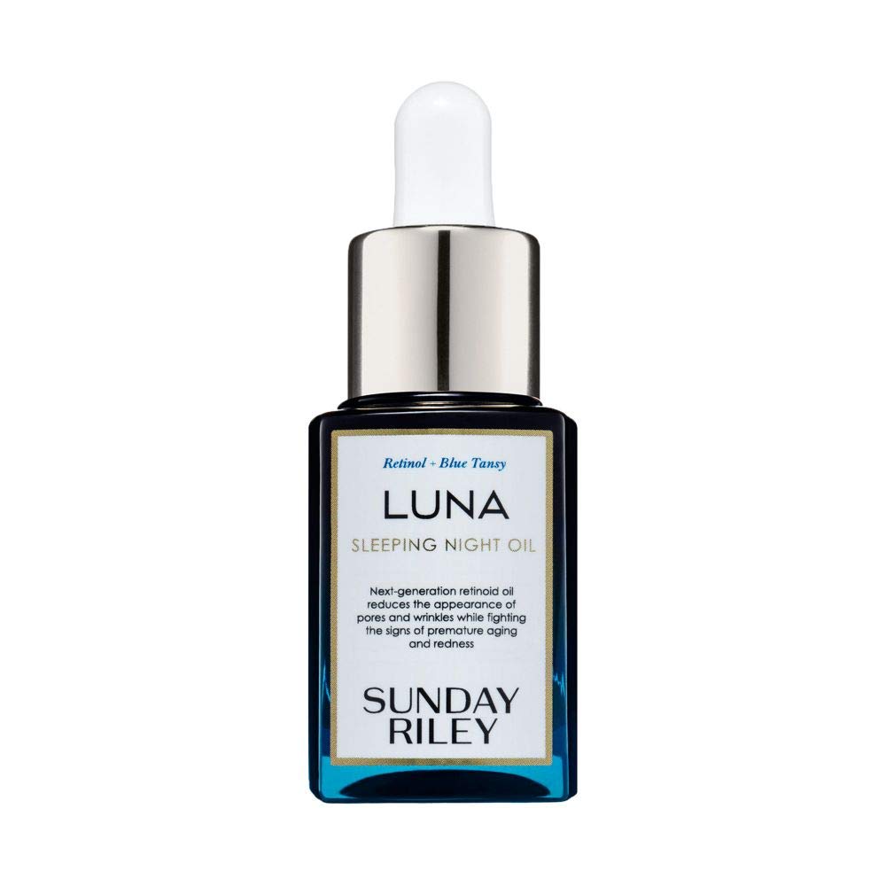 Sunday Riley luna front packaging showing bottle and box for clear product recognition and trust