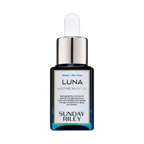 Sunday Riley luna front packaging showing bottle and box for clear product recognition and trust