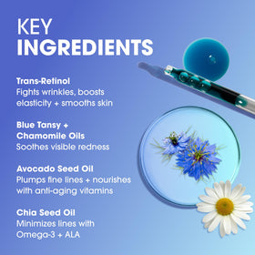 Sunday Riley luna in use during night routine applied to cheek showing calming overnight treatment