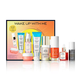 Sunday Riley front packaging showing the complete morning set and benefits