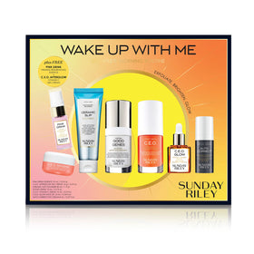 Sunday Riley lifestyle application model applying serum for brighter morning skin