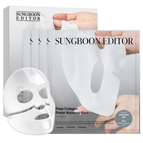 SUNGBOON EDITOR front packaging showing four mask boxes and clear benefits