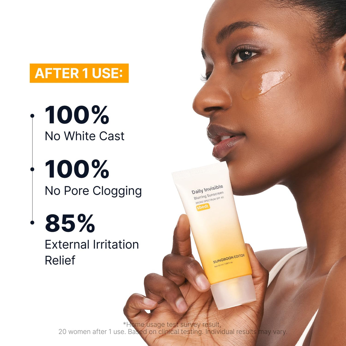 SUNGBOON EDITOR used as a primer under makeup for smooth finish