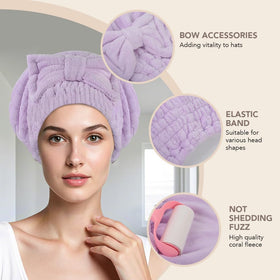 SUNLAND cap on curly hair in bathroom demonstrating secure, non-slip hold