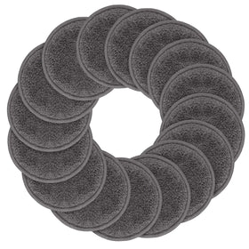 SUNLAND front view of 16-pack dark grey reusable pads showing compact set and travel bag benefit