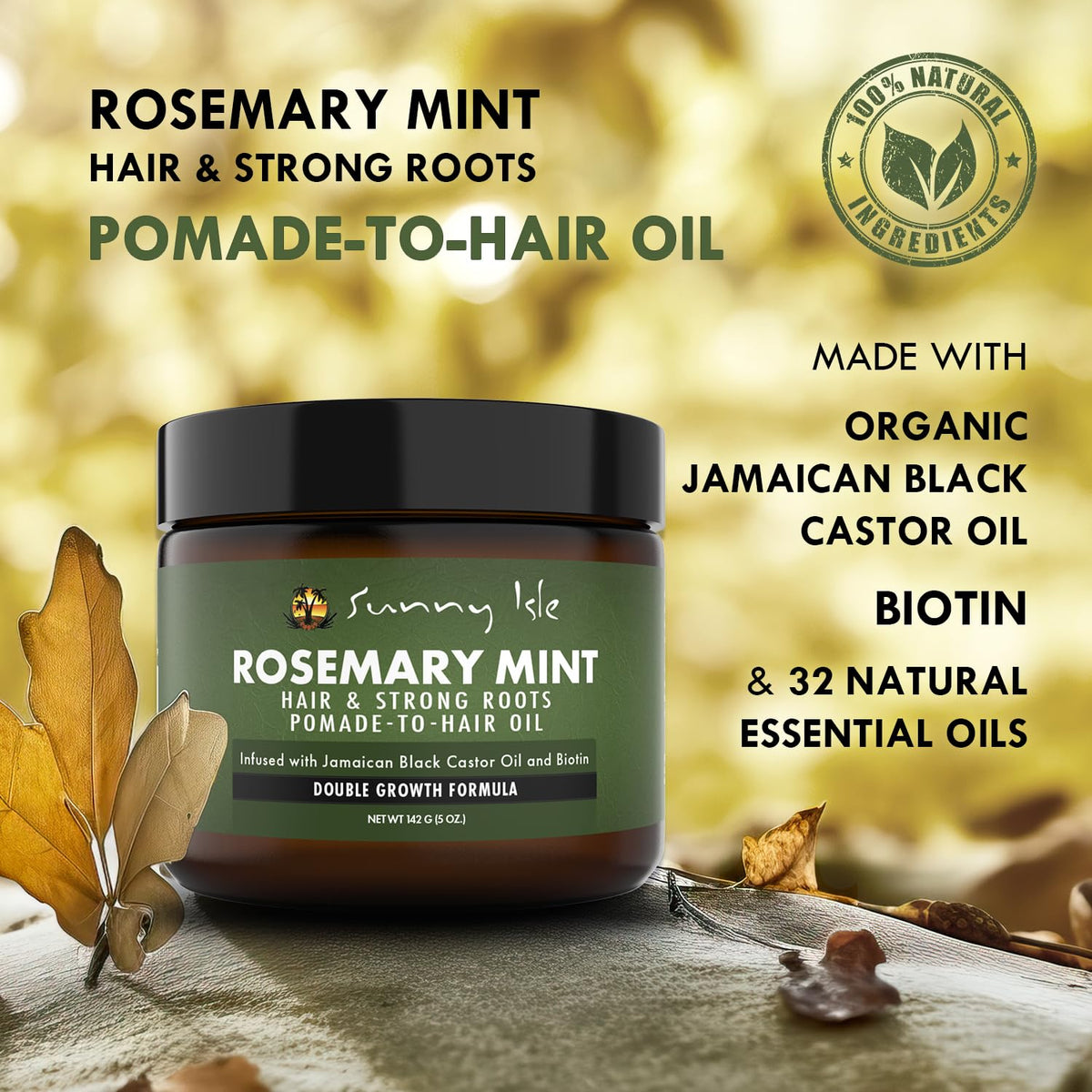 Sunny Isle highlighting Jamaican black castor oil bottle ingredient