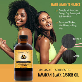 Sunny Isle castor oil texture in palm showing rich consistency for conditioning