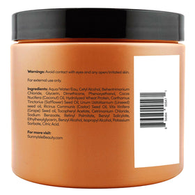 Sunny Isle close-up label showing ingredient list and quality assurance