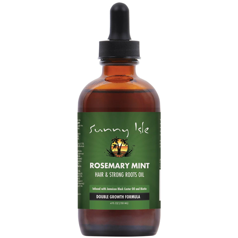 Sunny Isle front bottle showing label and product benefits