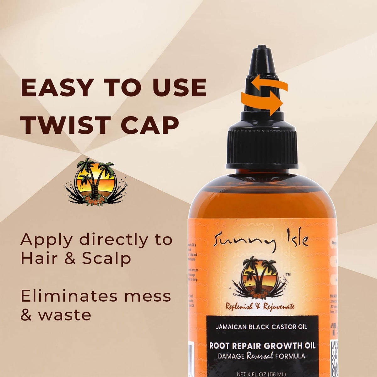 Sunny Isle scalp massage application improving circulation and nourish roots