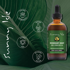 Sunny Isle 4oz bottle in palm showing actual product size