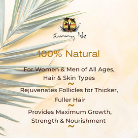 Sunny Isle oil on hair strand highlighting shine and strengthened fiber