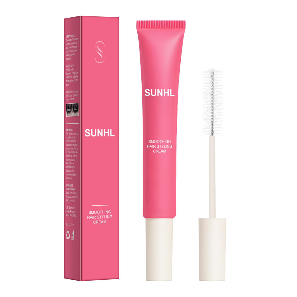 Sunnyholiday front packaging showing compact styling cream and branding benefit portability
