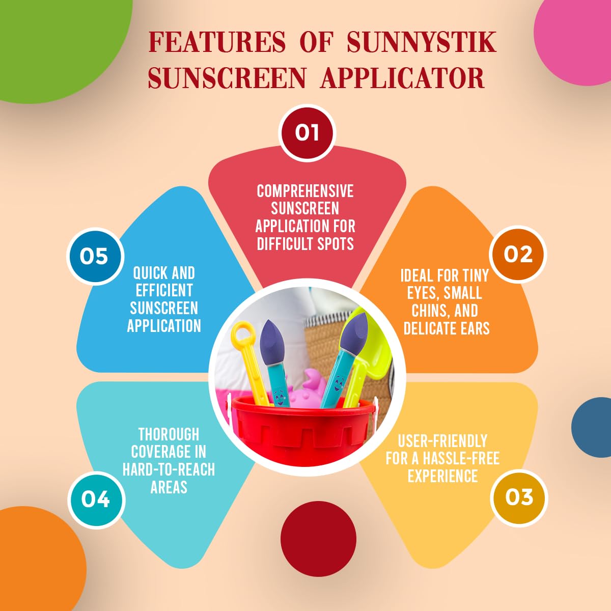 SunnyStik applying sunscreen to child face for fast coverage