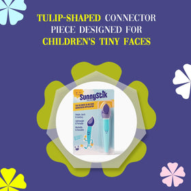 SunnyStik next to sunscreen bottle showing compact travel size