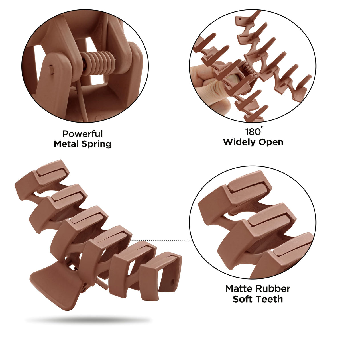Sunolga close-up of clip teeth and spring highlighting secure non-slip grip