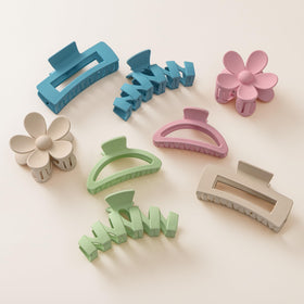 Sunolga front view of all eight colorful clips showing variety and secure hold