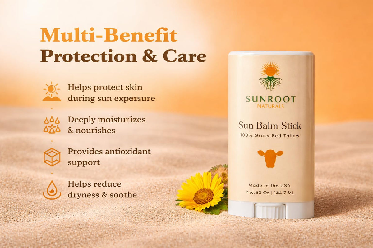Sunroot Naturals applying stick to nose and cheek for precise coverage