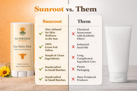 Sunroot Naturals next to keys and phone showing pocket-friendly size