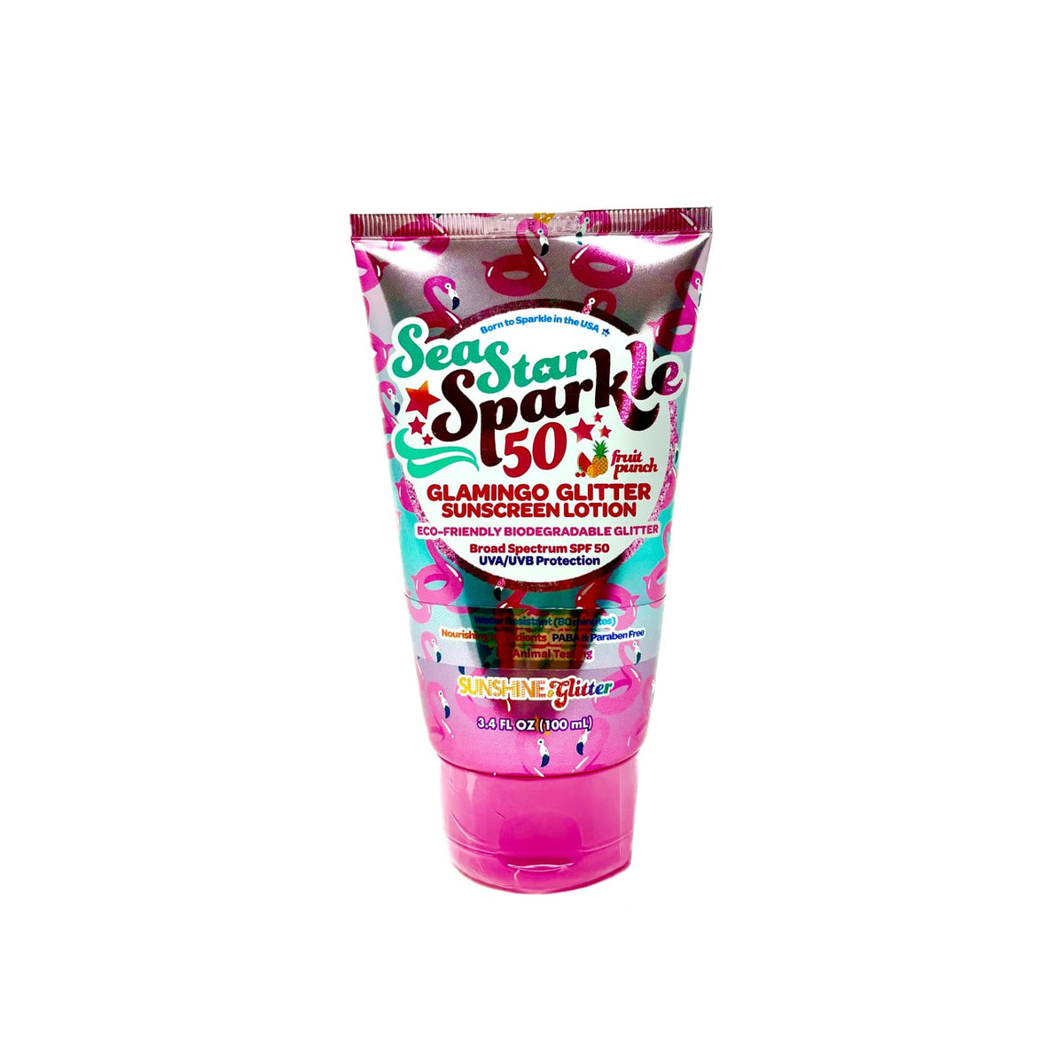 Sunshine & Glitter lotion texture closeup displaying smooth spreadability and hydration