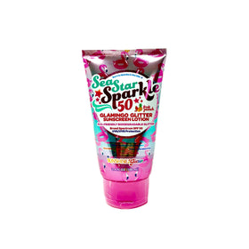 Sunshine & Glitter lotion texture closeup displaying smooth spreadability and hydration