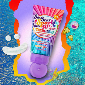 Sunshine & Glitter applied on kids' hands showing quick, fun application for families