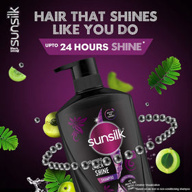 sunsilk lifestyle shot on black-haired model outdoors showing natural shine and confidence
