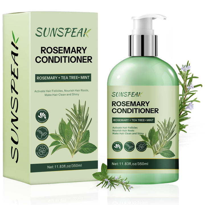 Sunspeak front bottle showing rosemary conditioner for visible strengthening