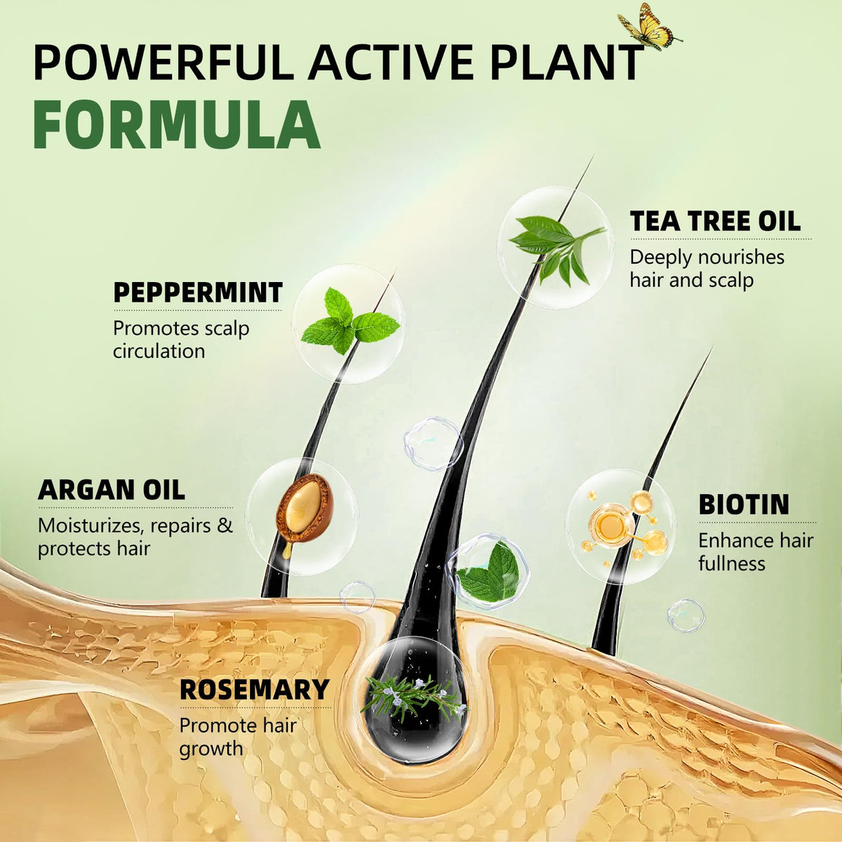 Sunspeak close-up label showing rosemary mint and biotin ingredients benefit