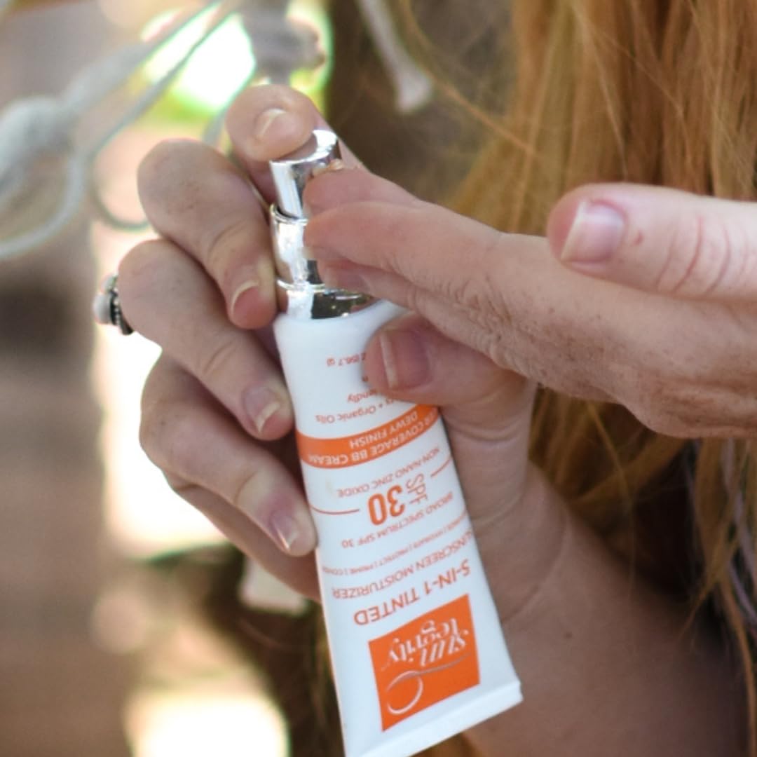 Suntegrity label close-up showing ingredients and clean-beauty approvals