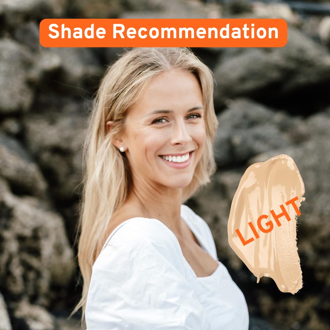 Suntegrity BB cream texture close-up emphasizing sheer, non-greasy finish