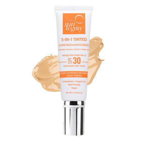 Suntegrity front tube showing label and compact 2 oz size for easy travel