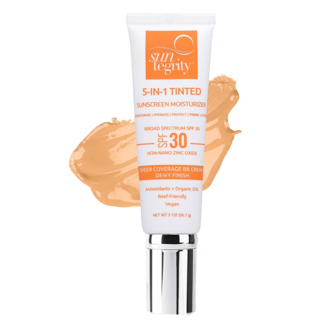 Suntegrity front packaging showing tube and medium tint benefit of coverage