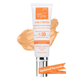 Suntegrity used outdoors on model showing sun protection and natural look
