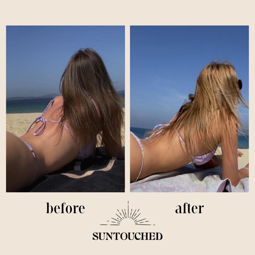 Suntouched ingredient display with chamomile and citrus for shine