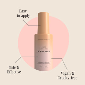 Suntouched texture on hair strand highlighting gentle, non-bleach finish