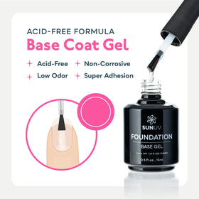 SUNUV glossy top coat on nail demonstrating high shine and long-lasting wear