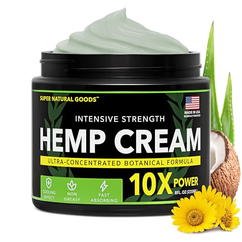 Super Natural Goods hemp cream with arnica turmeric aloe botanicals emphasizing natural ingredients