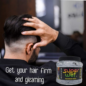 Super styled hair after use illustrating smooth, long-lasting hold benefit
